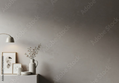 Wallpaper Mural Minimalist Home Interior Design with Grey Wall Texture Torontodigital.ca