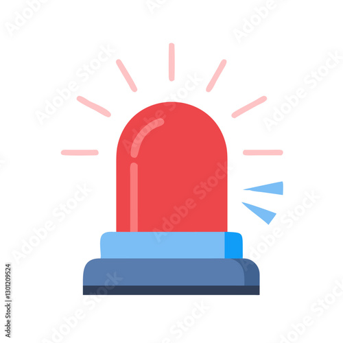 Red emergency siren light icon