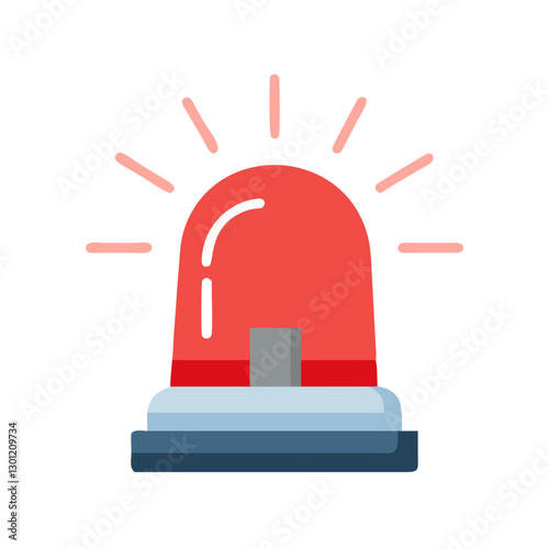Red emergency siren light with alert signal