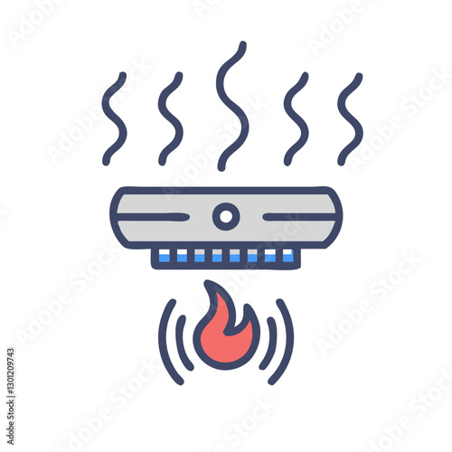 Smoke detector with fire and heat alarm