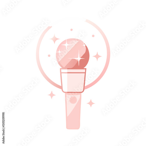 Sparkling microphone with pink glow