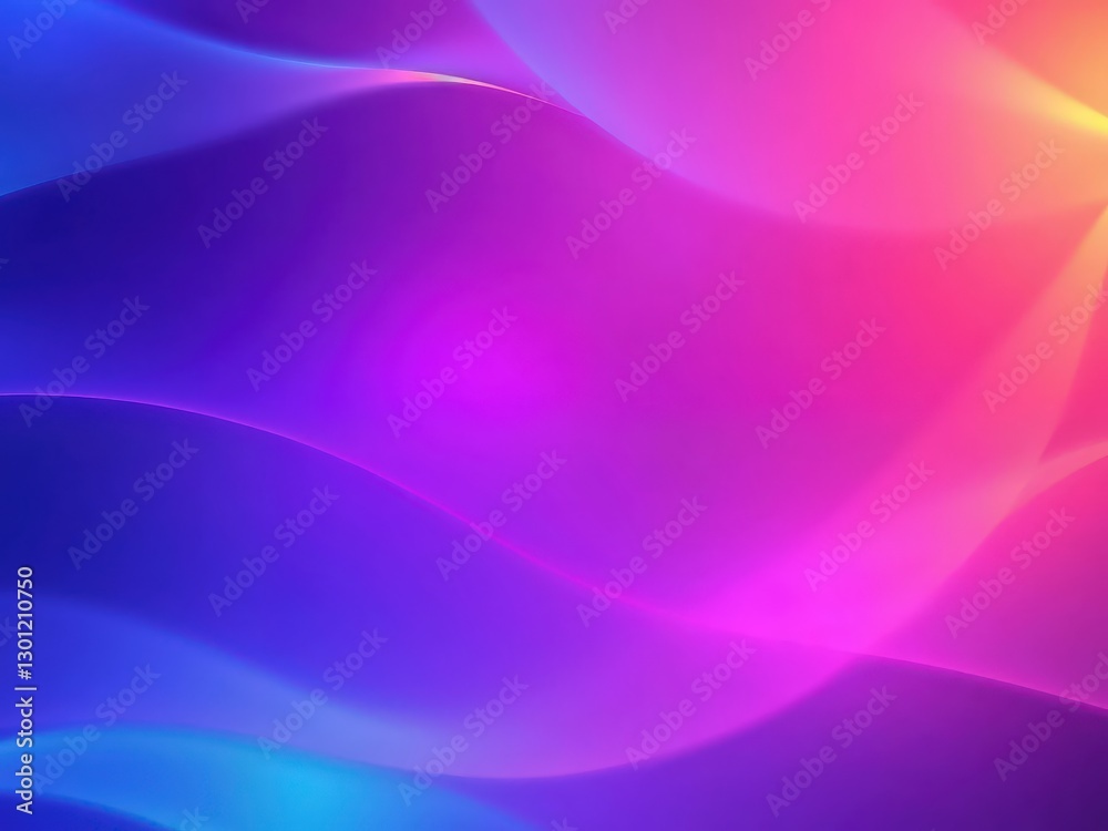 Fototapeta premium Abstract neon gradient background with soft light waves. Vibrant digital art. 