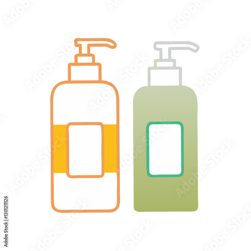 Skincare bottles with different colored liquids