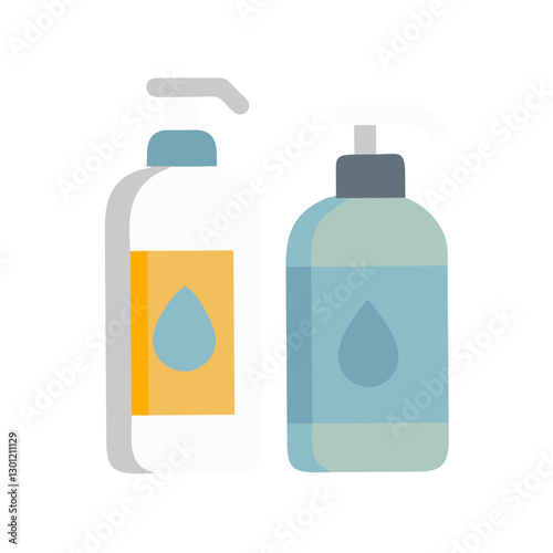 Hydrating skincare bottles with water drop labels