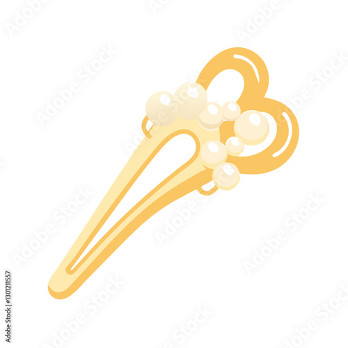 Decorative gold hairpin with pearls