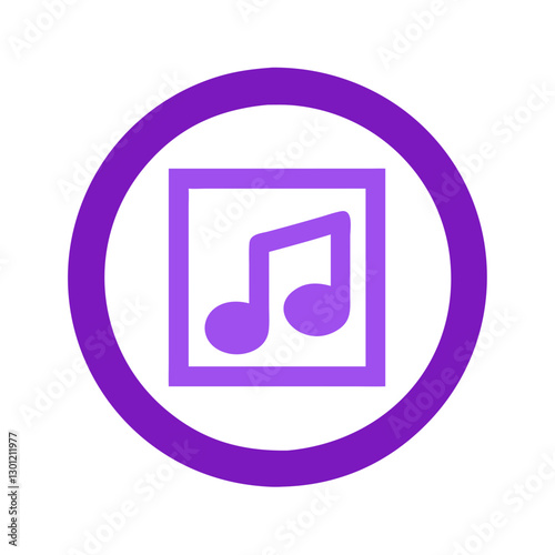 Purple music note inside a circle
