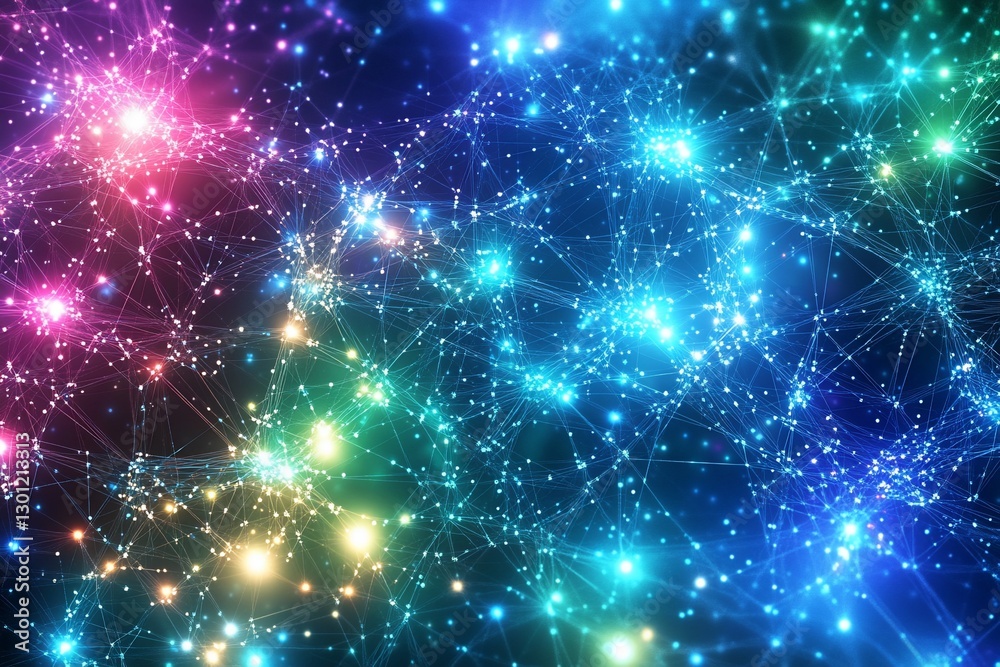 Fototapeta premium Colorful network connection abstract background