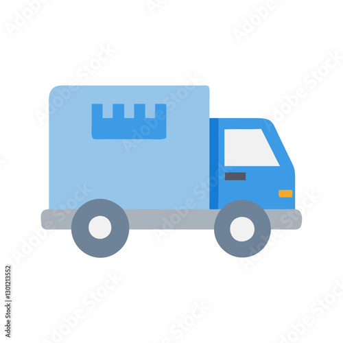 Blue delivery truck icon representing transportation