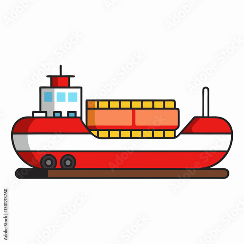 vector illustration of a ship
