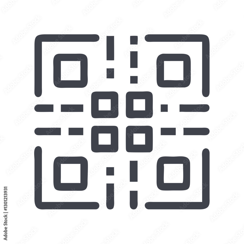Simple QR code icon in black and white Simple QR code icon in black and white