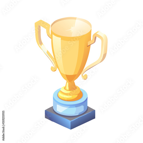 Golden trophy cup for championship victory