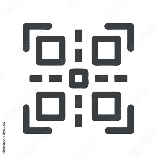 Black QR code icon with square design