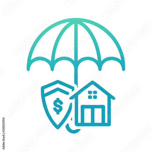 Financial and home security insurance symbol