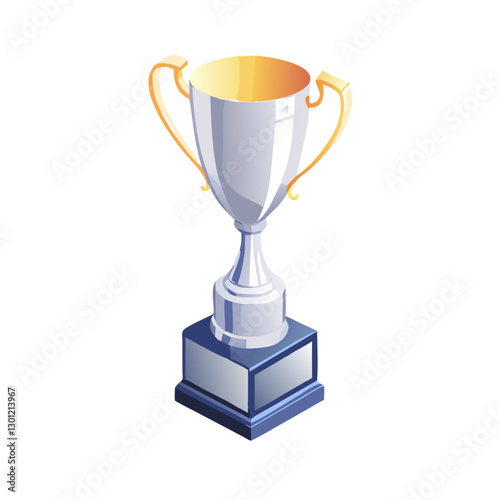 Silver trophy cup representing second place victory