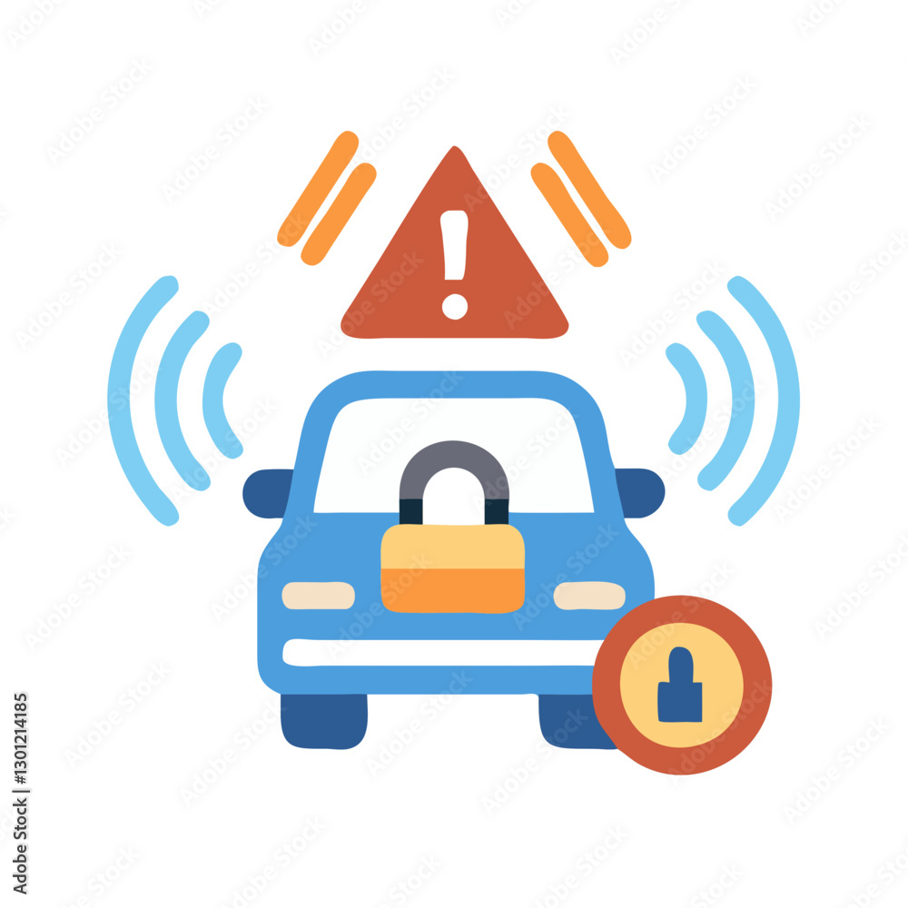Car alarm system with security warning symbols Car alarm system with security warning symbols