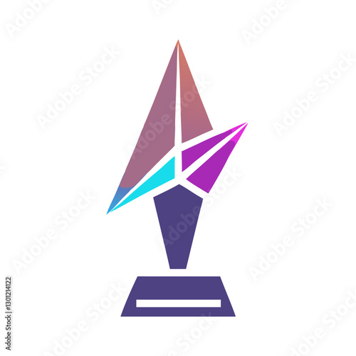 Futuristic award trophy for innovation and excellence