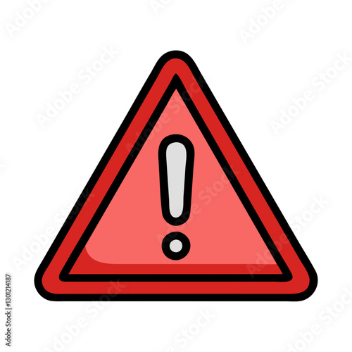 Red warning sign with exclamation mark for caution