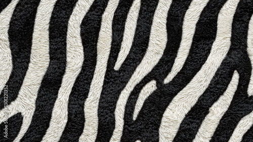 A seamless black and white zebra skin pattern texture background with a realistic photo effect, perfect for design, fabric prints, wallpaper, or textiles