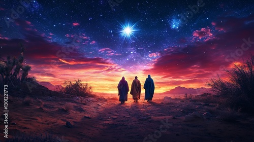 Desert Wise Men Star Night Journey Bethlehem
