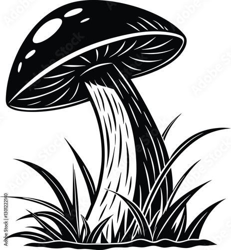 Mushroom Silhouette, Vector Design, Mushroom Icon