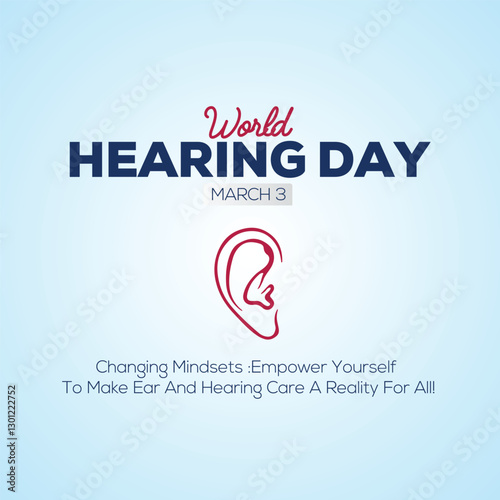 World hearing day World hearing day Month world hearing day 2025 Creative banner poster social media post background template postcard vector