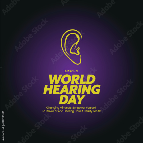 World hearing day World hearing day Month world hearing day 2025 Creative banner poster social media post background template postcard vector