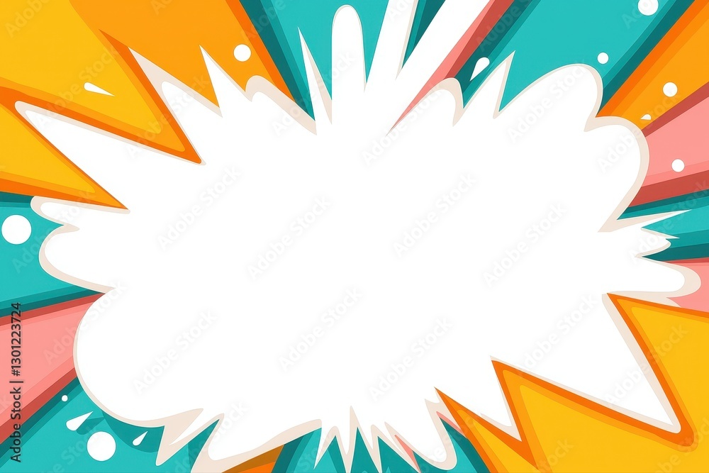 Colorful speech bubble in retro comic pop art style with vibrant background and nostalgic elements Colorful speech bubble in retro comic pop art style with vibrant background and nostalgic elements