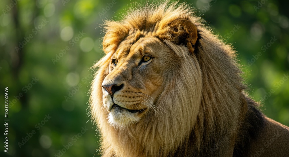 Regal Lion Basking in Sunlight Regal Lion Basking in Sunlight
