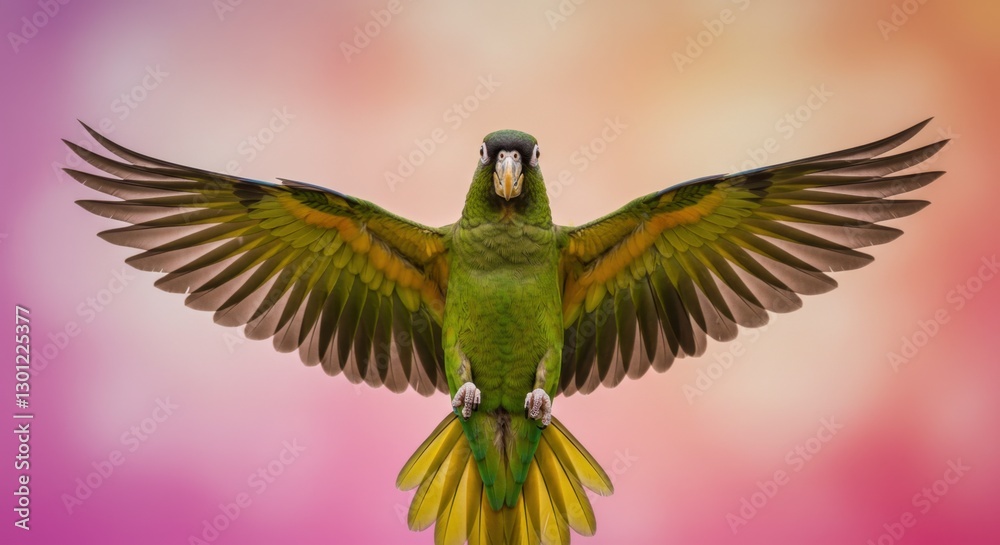 Fototapeta premium Tropical Parrot with Outstretched Wings