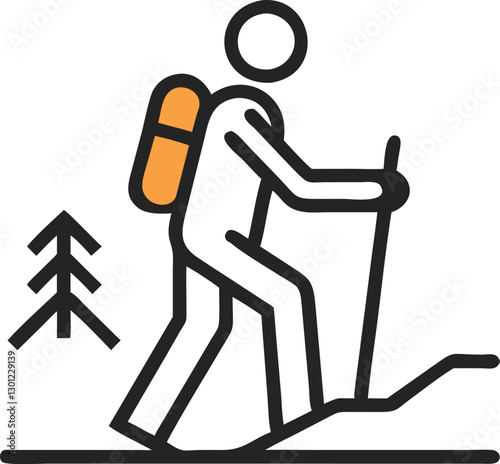 Hiking – Outdoor Adventure and Nature Trekking Icon