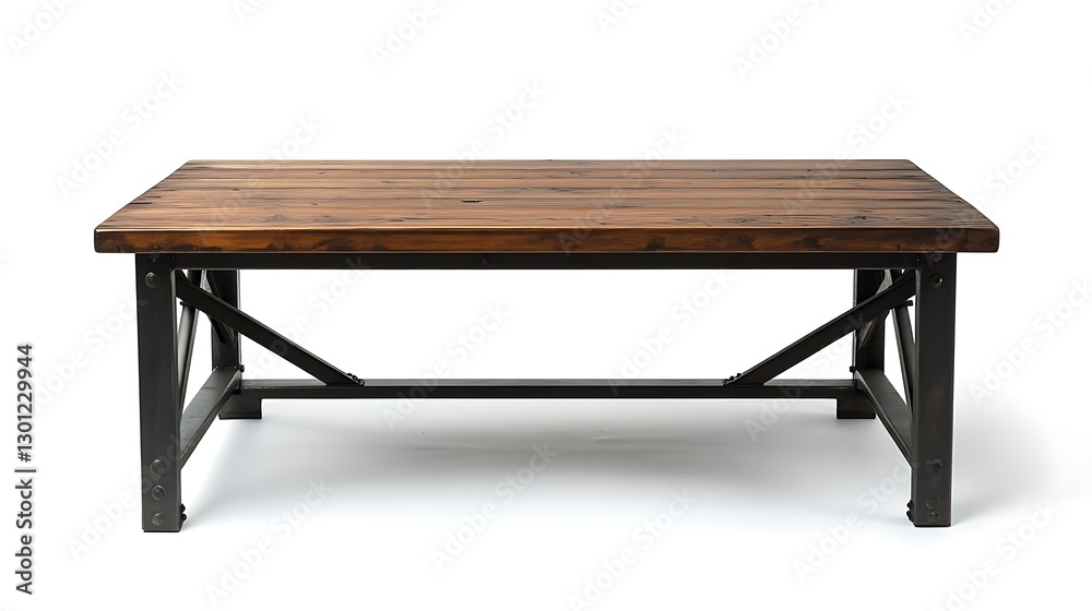 Stylish wooden coffee table asset for in-house use on white background modern furniture concept in minimalist environment Stylish wooden coffee table asset for in-house use on white background modern furniture concept in minimalist environment