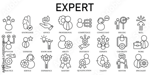 Set of Expert Icons or symbols Vector fully editable file