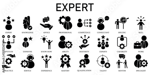 Set of Expert Icons or symbols Vector fully editable file