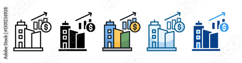Company Growth  Icon Set Multiple Style Collection