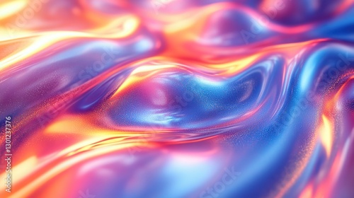 Wallpaper Mural Abstract holographic background in 80s, 90s, 2000s style. Modern bright neon blue, purple, pink, orange, mint metallic psychedelic rainbow foil texture. New wave, psychedelic retro futurism. Torontodigital.ca