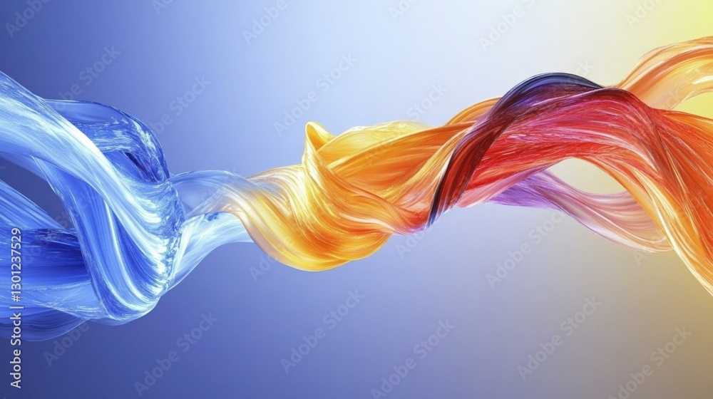 Obraz premium Dynamic flow of colorful abstract waves digital art vivid background creative environment artistic perspective