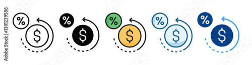 Rate Of Return  Icon Set Multiple Style Collection
