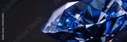 Radiant Deep Blue Sapphire Gemstone Exuding Elegance and Premium Brilliance against a Dark Background