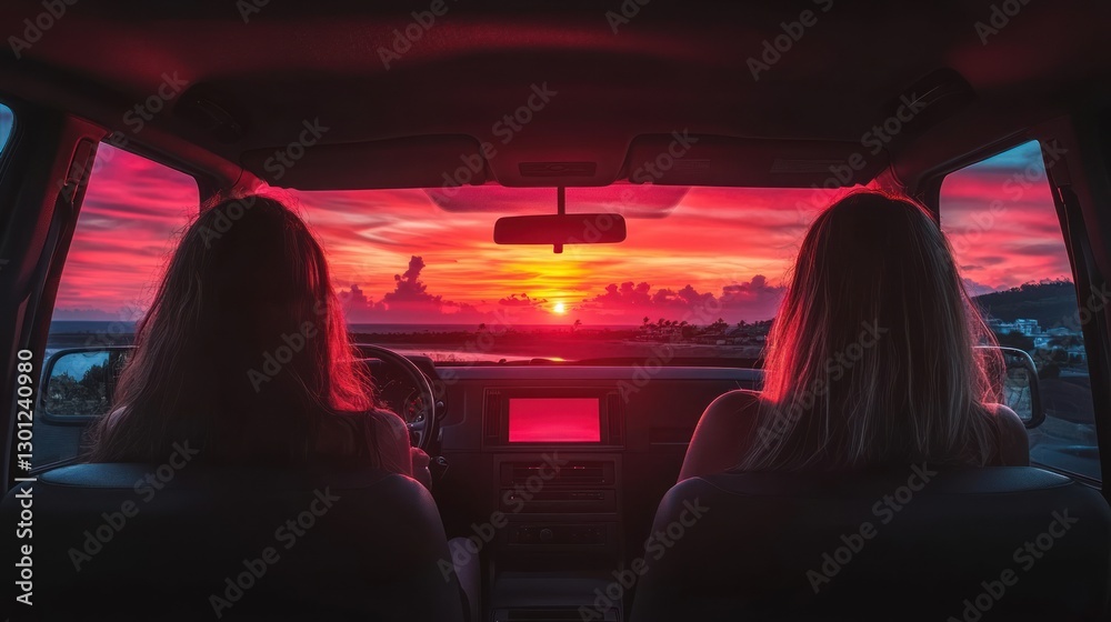 Fototapeta premium Contemplating Industrial Skyline at Night.jpg, Woman Contemplating DNA in a Wintery Forest Scene.jpg, Woman Contemplating Cityscape at Sunset.jpg, Winter sunset city street seen through eyeglasses.jpg