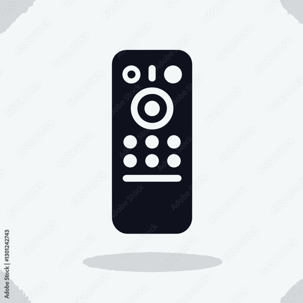 very simple flat and single minimalist Remote Silhouette in black on a white background very simple flat and single minimalist Remote Silhouette in black on a white background