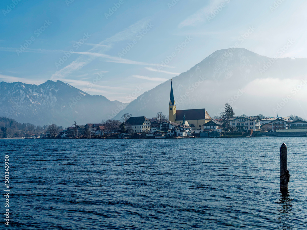 Rottach-Egern on Southern shore of Tegernsee lake at the foot of the Bodenschneid and Wallberg massifs of Bavarian Alps
Rottach-Egern on Southern shore of Tegernsee lake at the foot of the Bodenschneid and Wallberg massifs of Bavarian Alps