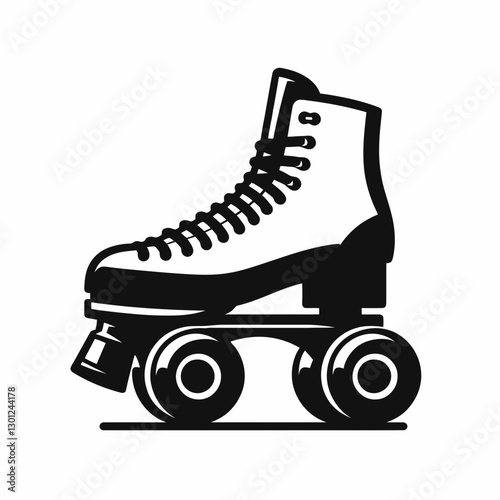 Wallpaper Mural  very simple flat and single minimalist Roller Skates Silhouette in black on a white background Torontodigital.ca