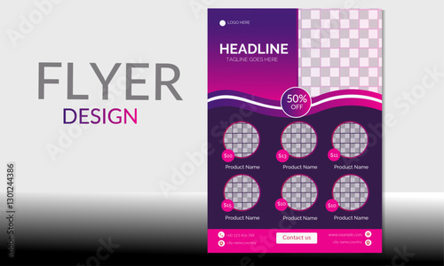 Skin & Beauty  makeup flyer design template. Spa center poster with treatment or relaxing premium style layout design.  