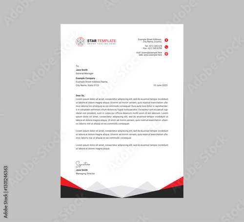 Clean and professional corporate company business letterhead template design. Stationery, Letterhead, Letter head, Vector illustration