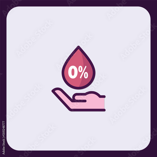 Illustration demonstrating zero percent blood alcohol with a hand offering