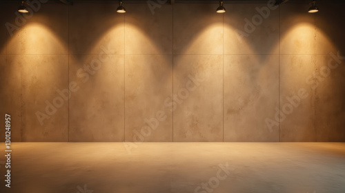 Wallpaper Mural spacious, empty room with concrete walls and warm lighting creates modern atmosphere Torontodigital.ca