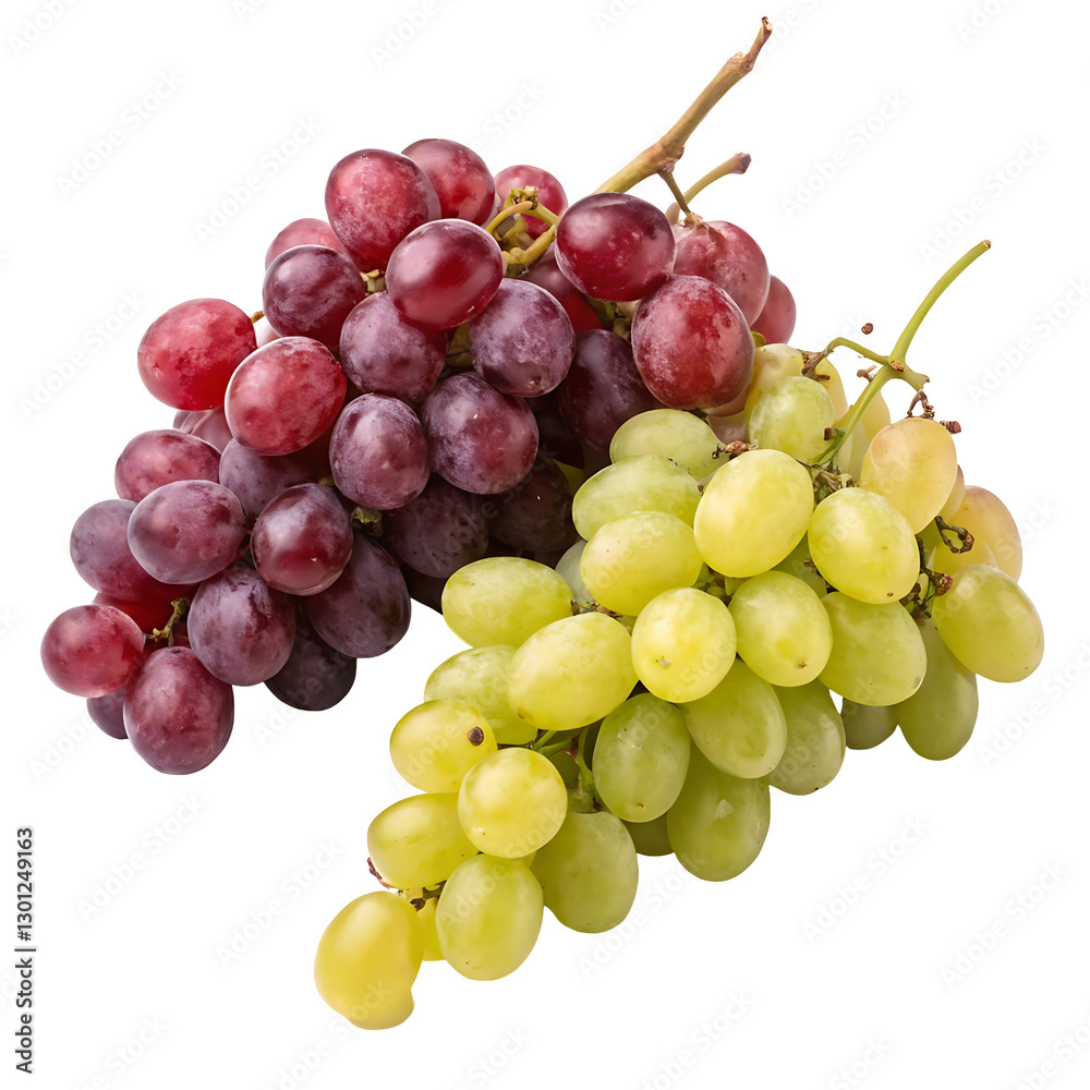 Fototapeta premium red and green grapes isolated on white background