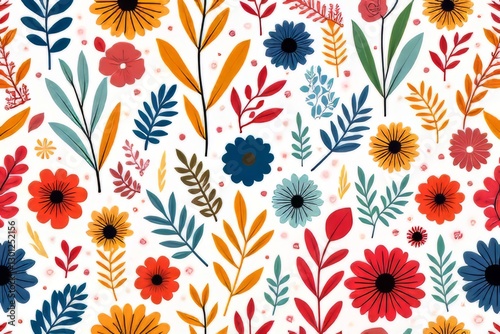 Wallpaper Mural Vibrant Floral and Botanical Pattern Design for Backgrounds Torontodigital.ca