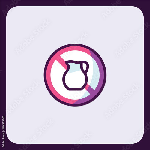 Stylized prohibition symbol of a pitcher, beverage restrictions representation