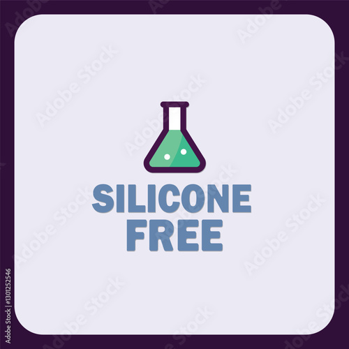 Silicone Free Product Label with Chemistry Flask and Clean Design Concept